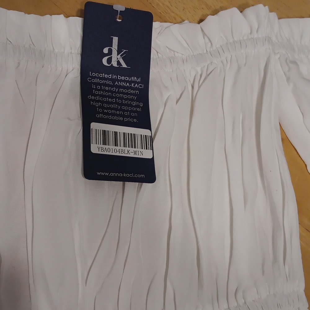Anna-Kaci White Off-Shoulder Dress NWT - Picture 4 of 5